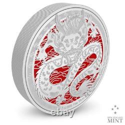 2024 New Zealand Mint Lunar Year of the Dragon 3 oz Colorized Proof Silver Coin