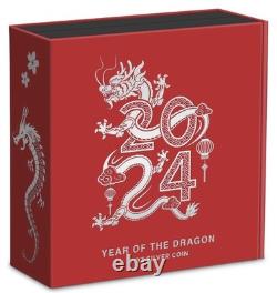 2024 New Zealand Mint Lunar Year of the Dragon 3 oz Colorized Proof Silver Coin