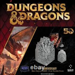 2024 Niue Hasbro Dungeons and Dragons 50th Anniversary 2 oz Silver Antiqued Coin