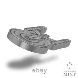 2024 Niue Star Trek U. S. S Enterprise NCC-1701 3 Oz Silver Antiqued Coin