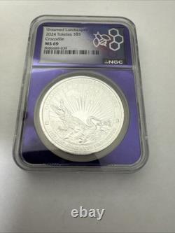 2024 Tokelau $5 Untamed Landscapes Crocodile Silver Coin NGC MS 69 Purple Core