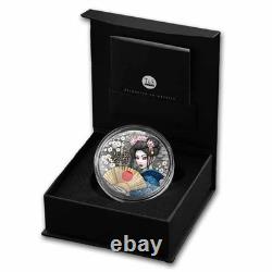 2025 Geisha 2 oz Antiqued Silver Gilded Coin By T&S Coin Mintage of 500