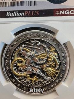 2025 NGC REVERSE PF70 ANTIQUED Niue Samurai Dragon Rose Gold Gild SAMURAI JACKT