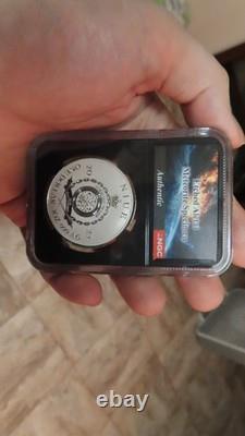 2025 Niue Extinction 1 oz 999 Reverse Proof NGC PF PR70 with Meteorite Specimen Ag