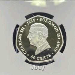 2025 SOLOMAN ISLAND 50C DISNEY'S CINDERELLA 75th ANNIV NGC PF70 UC COLORED