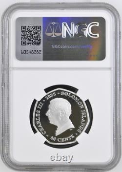 2025 SOLOMAN ISLAND 50C DISNEY'S CINDERELLA 75th ANNIV NGC PF70 UC COLORED