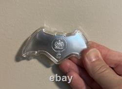 2025 Silver Samoa Batman BLACK Batarang Colorized 1 Oz 999 Silver Shaped Coin DC