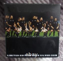 (2547)NEW ZEALAND 1 oz SILVER PROOF COIN 2011 RUGBY HAKA BOXED/COA
