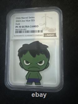 2oz Hulk Chibi marvel Series 2023 Niue $5 PF70 Ultra Cameo NGC