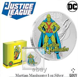 4 pc 2020 Niue 60th Justice League Batman Aquaman Martian Manhunter Flash DC JLA