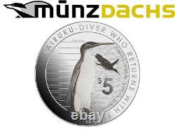 $5 Dollar Kairuku Giant Penguin New Zealand 1 oz. 999 fine silver 2014 Proof