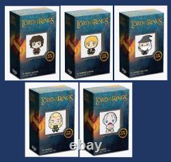 5 Niue Lord of the Rings Chibi Coin Frodo Baggins Samwise Gandalf Legolas Gollum