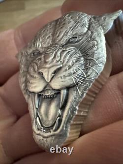 999 Fine Silver Leopard Coin 2 Ounce Niue New Zealand Mint ULTRA LOW MINTAGE