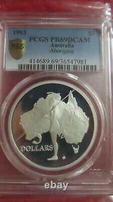 Australia 1993 Aboriginal Exploration 5 Dollars 1.06oz Silver Coin PCGS PR69 HOT