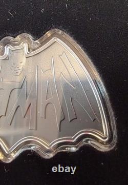 BATMAN 85 Years 1966 Batman Logo 2024 $2 1oz Silver Antique Coin Niue NZ Mint