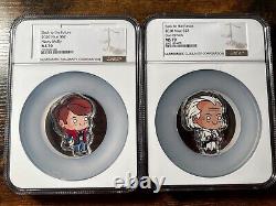 Back To The Future 2 Coin Set Marty Mcfly & Doc Brown Ms 70 Ngc Mintage Only 888