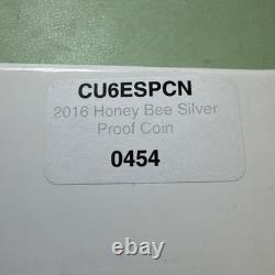 Beautiful 2016 NEW ZEALAND Proof HONEY BEE 0.999 Silver 1 TROY OZ $1 454/1500