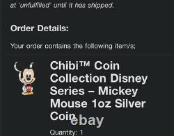 Chibi Coin Collection Disney Series Mickey Mouse 1oz Silver Coin PRE ORDER