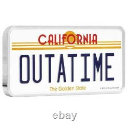 Coa#51 Back To The Future Outatime License Plate 2020 Niue Silver Coin 88 Minted