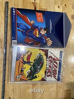 DC Action Comics Superman 35 Gram. 999 Silver Foil Poster 1.125oz 10x6 INVEST