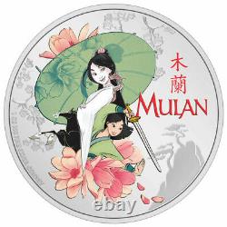 DISNEY PRINCESS MULAN 2021 NIUE 1oz SILVER COIN NGC PF70 FIRST RELEASES WithOGP
