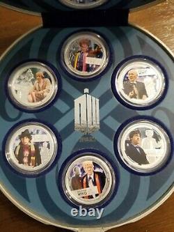 DOCTOR WHO 50TH ANNIVERSARY 2013 1/2OZ SILVER PROOF TWELVE-COIN SET. Niue