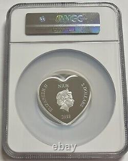 Disney Characters Mickey Minnie With Love 2018 Niue $2 Silver Coin Ngc Pf70 Fr