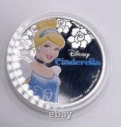 Disney Cinderella 1 OZ Silver Colorized Proof Coin Limited Edition with Case