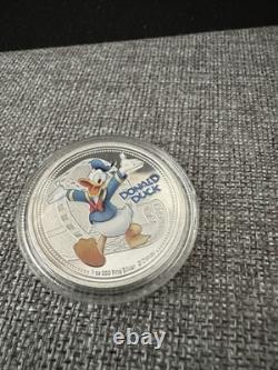 Disney- Donad Duck- Colorized, 1 oz. 99% pure silver coin, 2020 New Zealand