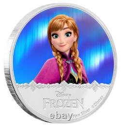 Disney Frozen. 999 silver colorized proof coin Princess Anna 2106 OGP