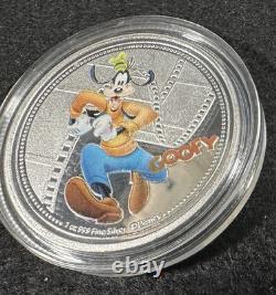 Disney- Goofy -Colorized Coin-1 oz. 99% pure silver 2020 New Zealand