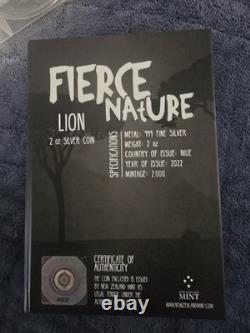 Fierce Nature Lion Silver Coin 2022 2oz 1 Of 2000 New Zealand Mint