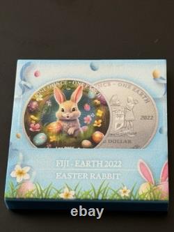 Fiji Earth Easter Rabbit 2022 1 Oz. 999 Silver One Earth Coin Mintage Of 230