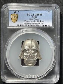 GB016 New Zealand Elizabeth II Star Wars Darth Vadar Helmet 5 Dollars (2 oz)