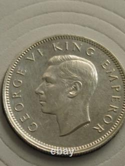 Gem AU PL Silver Rare shilling, 1942 New Zealand Silver KGVI w Haolder