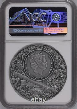 Hua Mulan Heroines 2021 Niue 2 oz Antique Silver Coin NGC 70 + OGP
