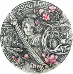 Hua Mulan Heroines 2021 Niue 2 oz Antique Silver Coin NGC 70 + OGP