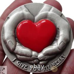 I Give You My Heart Niue 2016 $5 3 oz Silver Coin High Relief PF70 = PERFECT