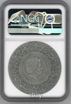 I LOVE YOU HEART CRYSTAL 2020 NIUE 2oz SILVER COIN NGC MS 70 ANTIQUED