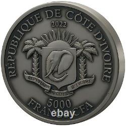 Ivory Coast 2022 Big Five Asia King Cobra P. De Greef silver coin 5oz