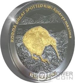 KIWI Gilded 5 Oz Silver Coin 10$ New Zealand 2024