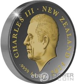 KIWI Gilded 5 Oz Silver Coin 10$ New Zealand 2024