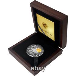 Lioness Wildlife in the Moonlight 2021 Niue 2oz Antique finish Silver Coin 5$