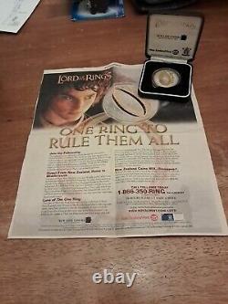 Lord of The Rings Coin. 925 Silver New Zealand 2003