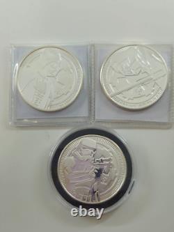 Lot of 3 New Zealand 1oz of Fine Silver Per Coin Star Wars Medals 2017-2018
