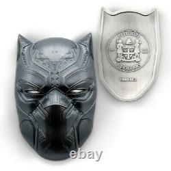 MARVEL BLACK PANTHER MASK 2021 Fiji 2oz high relief silver coin