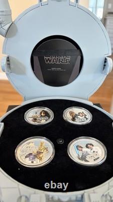 MINT Star Wars 2011 NZ Mint 1oz Silver 8-Coin Set Vader & Falcon Cases OGP COA