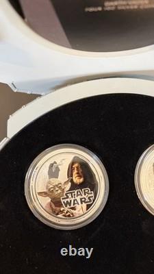 MINT Star Wars 2011 NZ Mint 1oz Silver 8-Coin Set Vader & Falcon Cases OGP COA