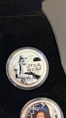 MINT Star Wars 2011 NZ Mint 1oz Silver 8-Coin Set Vader & Falcon Cases OGP COA