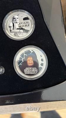 MINT Star Wars 2011 NZ Mint 1oz Silver 8-Coin Set Vader & Falcon Cases OGP COA